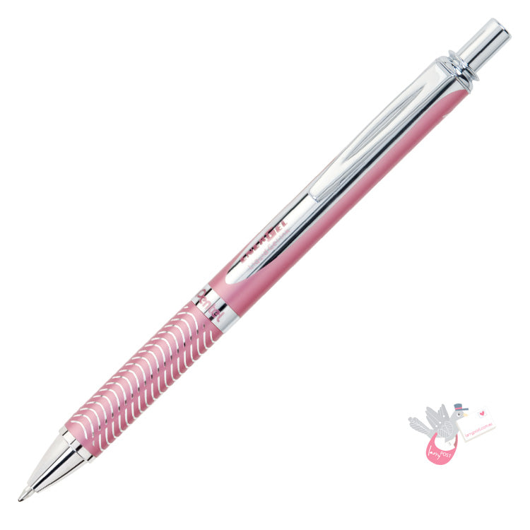 PENTEL Energel Retractable Gel Pen - Pink Barrel - 0.7mm - Metal Gift Box