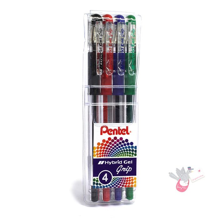 PENTEL Gel Pen Hybrid Gel 0.6mm Wallet - Set of 4