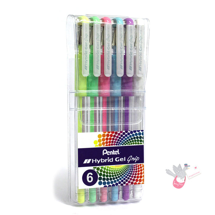 PENTEL Gel Pen Hybrid Gel 0.8mm Wallet x 6 G