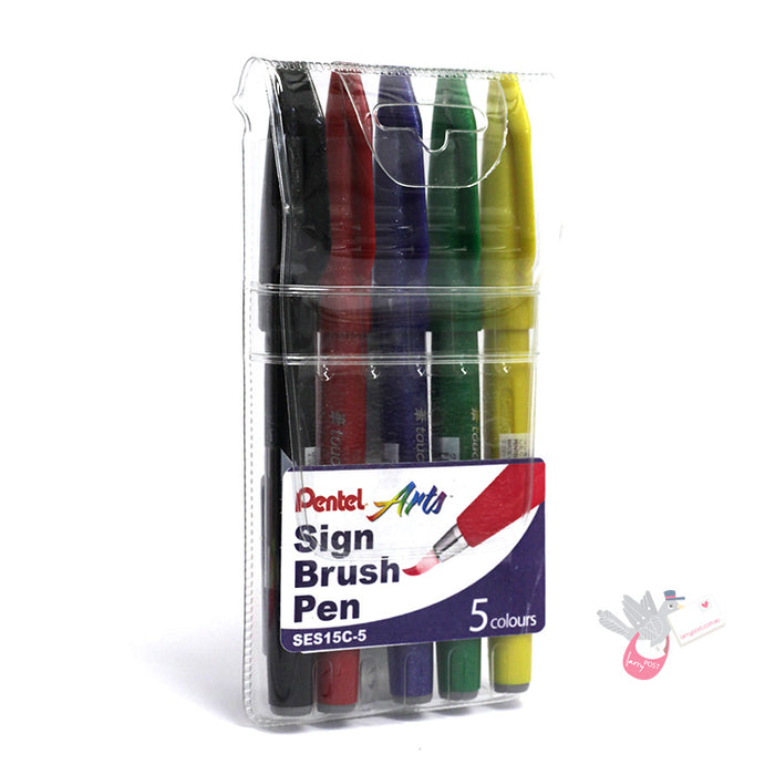PENTEL Brush Sign Pen - Wallet x 5