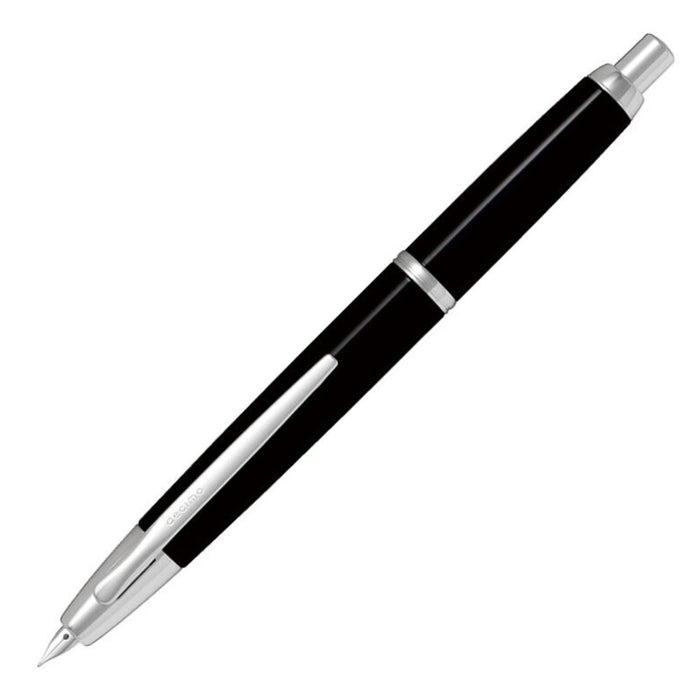 PILOT Capless Decimo Fountain Pen (18ct Gold Nib & Converter-40) - Black - Medium Nib