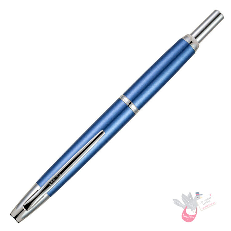 PILOT Capless Decimo Fountain Pen (18ct Gold Nib & Converter-40) - Light Blue - Medium Nib