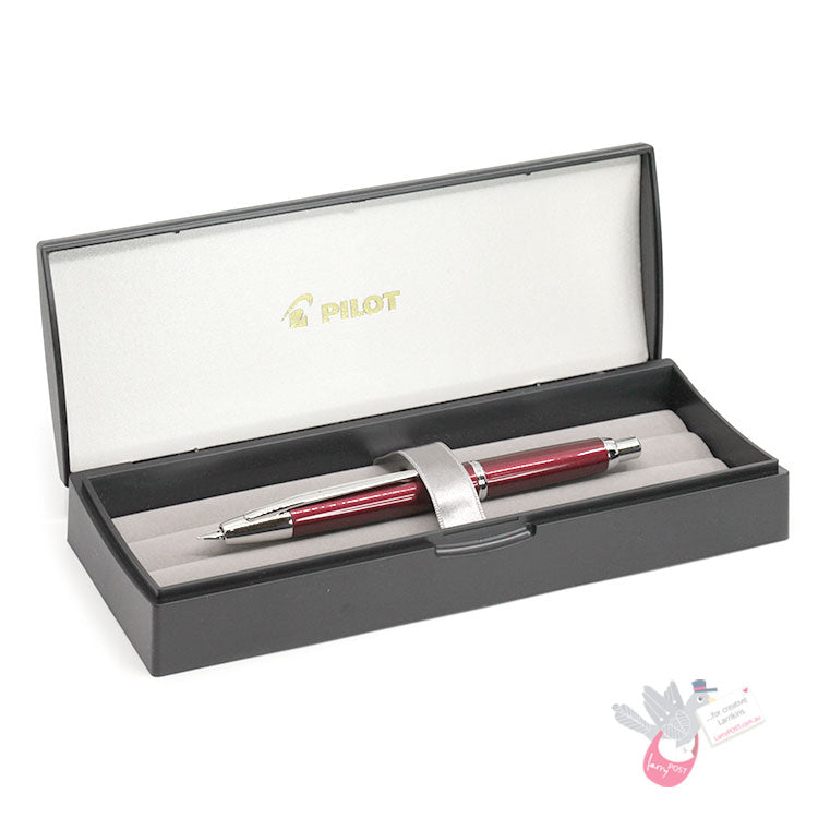 PILOT Capless Decimo Fountain Pen (18ct Gold Nib & Converter-40) - Red - Medium Nib