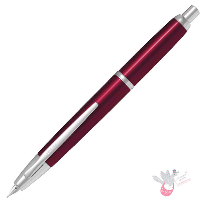 PILOT Capless Decimo Fountain Pen (18ct Gold Nib & Converter-40) - Red - Medium Nib