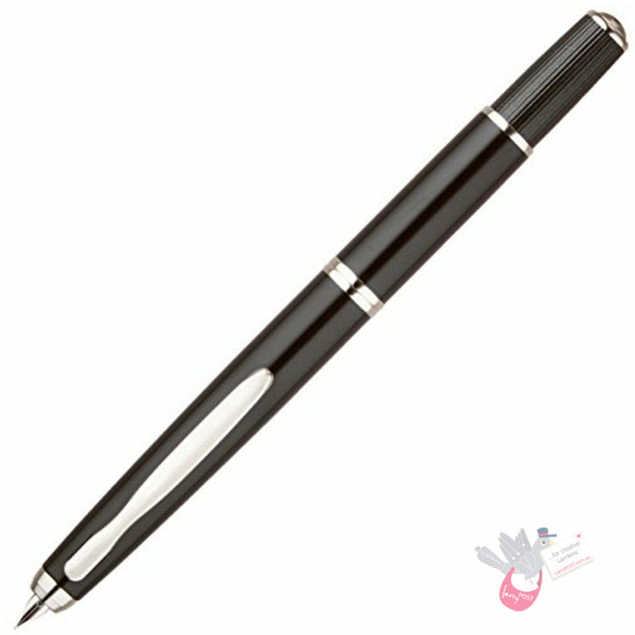 PILOT Capless FERMO (Vanishing Point) Fountain Pen (18ct Gold Nib & Converter) - Black - Fine Nib