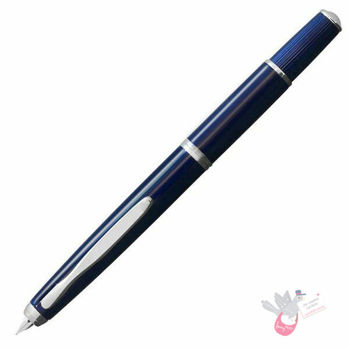 PILOT Capless FERMO (Vanishing Point) Fountain Pen (18ct Nib & Converter-40) - Dark Blue - Fine Nib