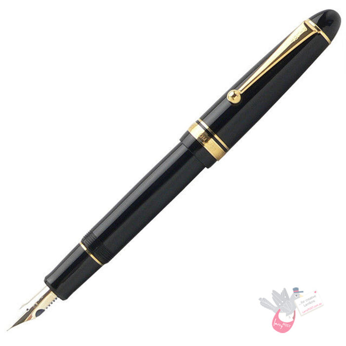 PILOT Custom 742 Fountain Pen (14ct Gold Nib, Con-70) - Black - FA (Modern Flex) Nib