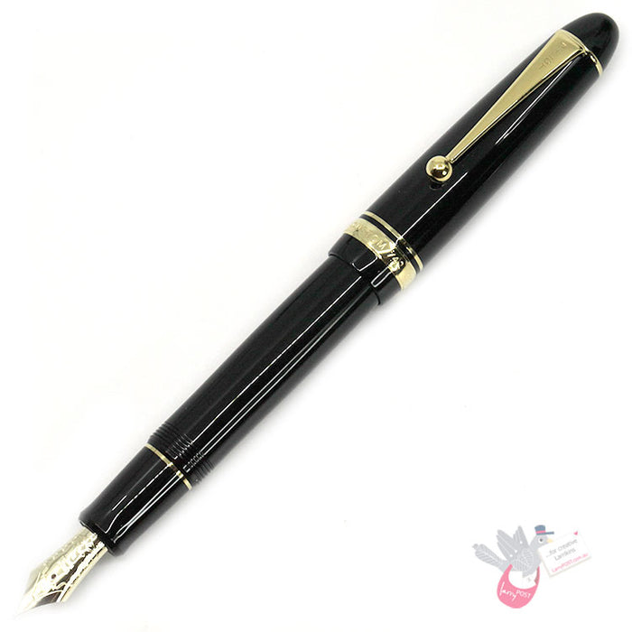 PILOT Custom 742 Fountain Pen (14ct Gold Nib, Con-70) - Black - Med Nib