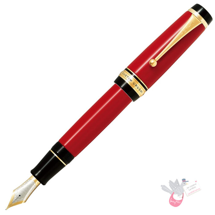 PILOT Custom Urushi Fountain Pen (18ct Gold Nib, Con-70) - Red - Medium Nib