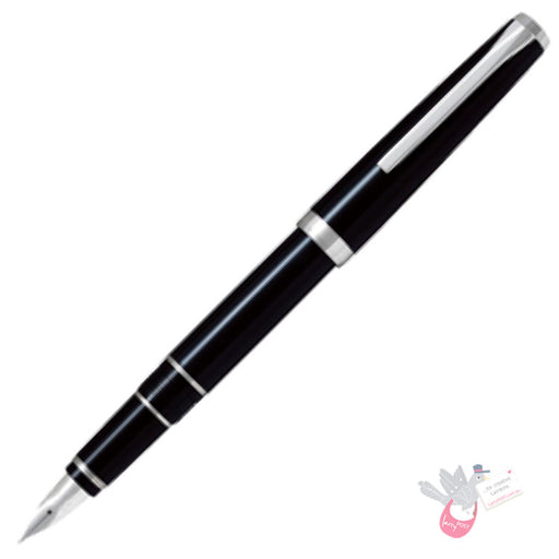 PILOT Falcon Fountain Pen (14ct Gold Rhodium Plated Nib and Con-70 Converter) - Black - Soft Medium