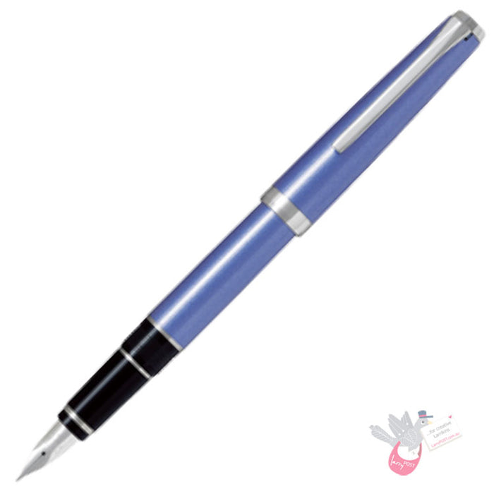 PILOT Falcon Fountain Pen (14ct Gold Rhodium Plated Nib and Con-70 Converter) - Light Blue - Soft Fine Nib