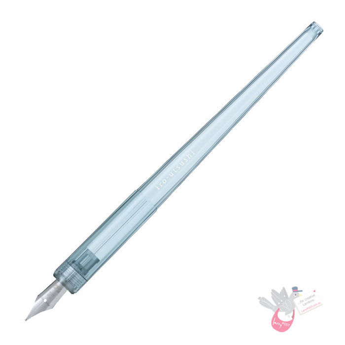 PILOT Iro-Utsushi Dip Pen - Resin Nib Holder with Stainless Steel Nib (14.4cm length) - Clear Blue - Medium Nib