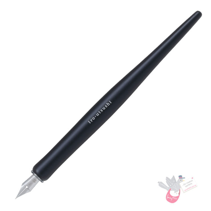PILOT Iro-Utsushi Dip Pen - Wooden Nib Holder with Stainless Steel Nib (14.4cm length) - Black - Fine Nib