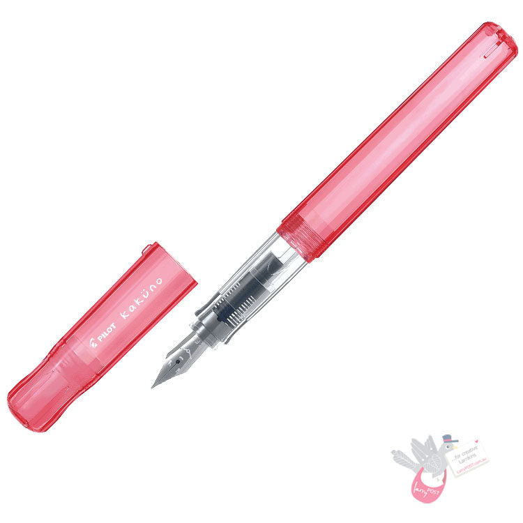 PILOT Kakuno Fountain Pen - Family Series - Mama - Transparent Red - Medium Nib