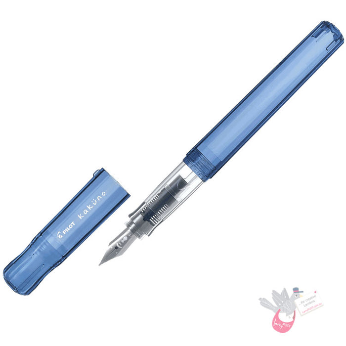 PILOT Kakuno Fountain Pen - Family Series - Papa - Transparent Blue - Medium Nib