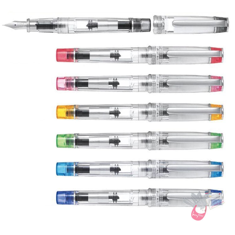 PILOT Prera Demonstrator Fountain Pen - Clear/Orange - Medium Nib (includes con-40 converter)