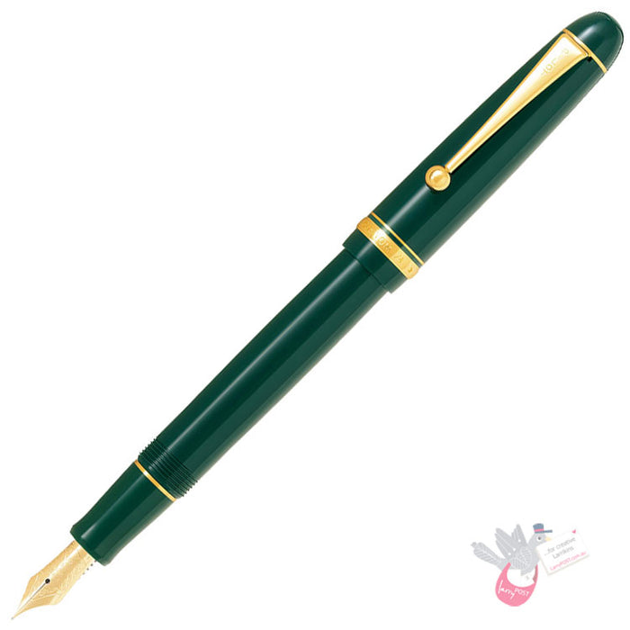 PILOT Custom 74 Fountain Pen (14ct Gold Nib, Con-70) - Dark Green - Broad Nib