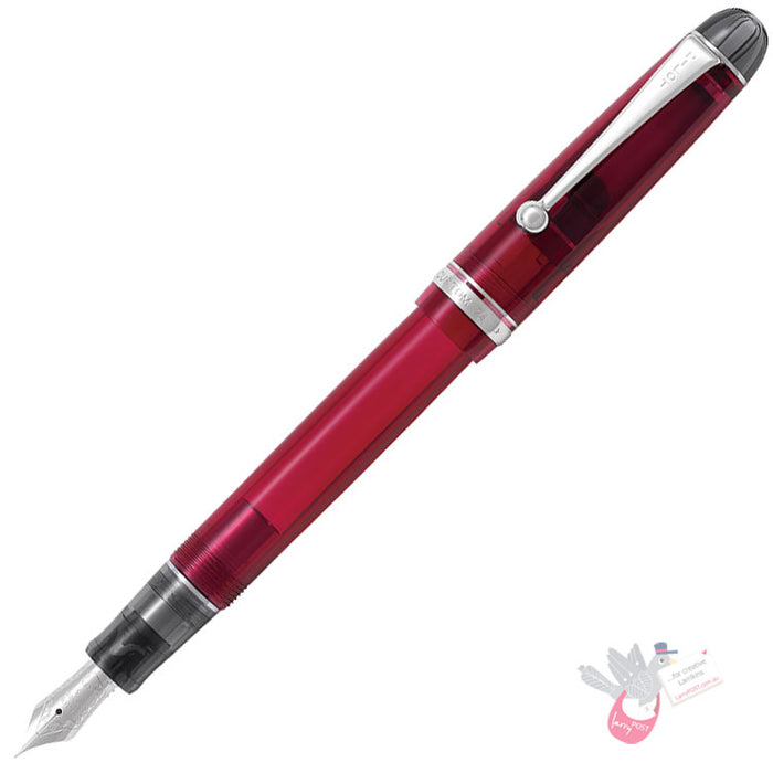 PILOT Custom 74 Fountain Pen (14ct Gold Nib, Con-70) - Demo Red - Medium Nib