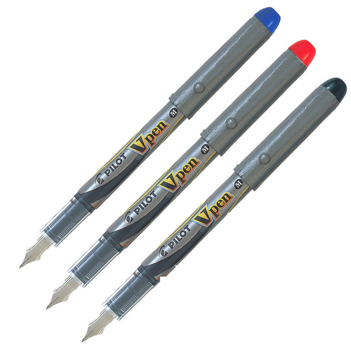 PILOT V Pen - Disposable Fountain Pen - 3 Pack (Black