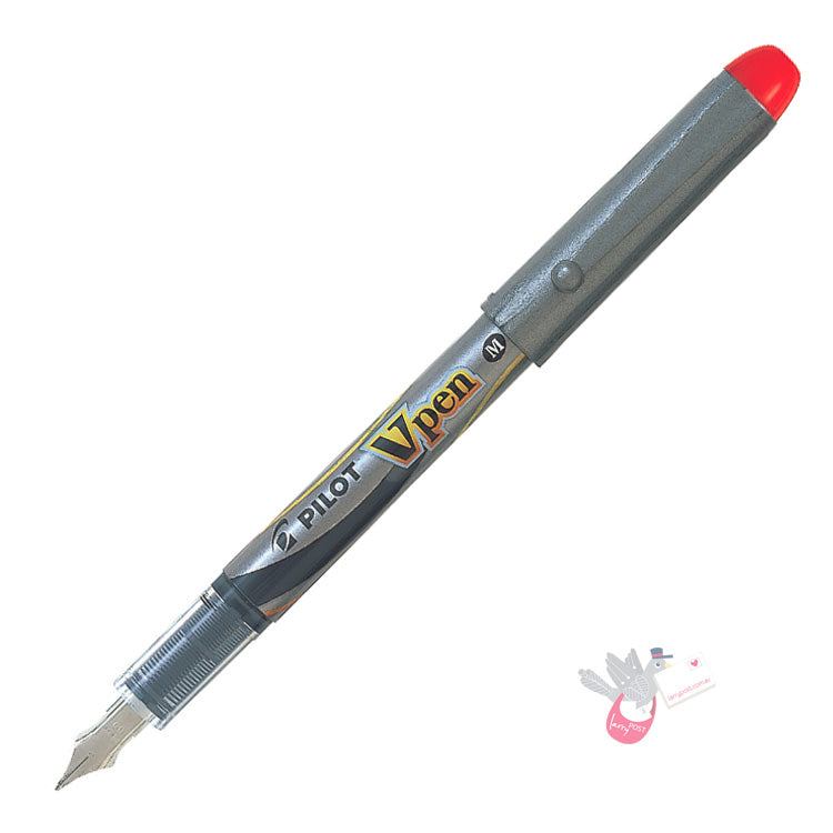 PILOT V Pen - Disposable Fountain Pen - Red