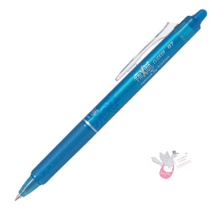 PILOT Frixion Clicker (Retractable) Erasable Gel Pen - 0.7mm - Light Blue