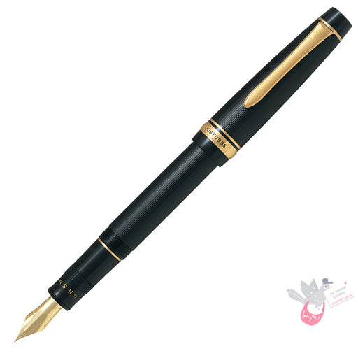 PILOT Justus 95 Fountain Pen (14ct Gold Adjustable Nib and Con-70 Converter) - Black