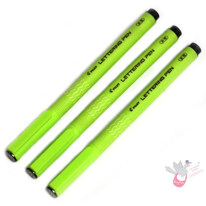 PILOT Lettering Pen - Black - 3 Pack (0.1mm. 2.0mm