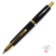 PILOT Capless (Vanishing Point) Fountain Pen (18ct Gold Nib & Con-50 Converter) - Black/Gold
