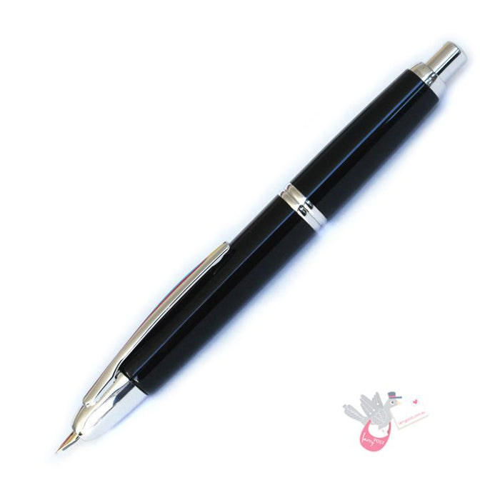 PILOT Capless (Vanishing Point) Fountain Pen (18ct Gold Nib & Con-50 Converter) - Black