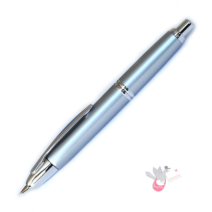 PILOT Capless (Vanishing Point) Fountain Pen (18ct Gold Nib & Con-50 Converter) - Silver