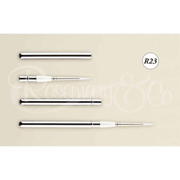 ROSEMARY & CO Reversible Pocket Brush - R23 - Snow Drop (Synthetic) - Pointed Size 8 (4.4 x 20mm)