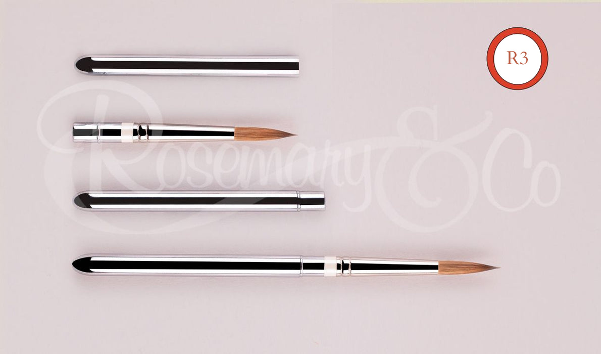 ROSEMARY & CO Reversible Pocket Brush - R3 - Pure Kolinsky Sable Pointed - Size 10 (6.4 x 27.7mm)
