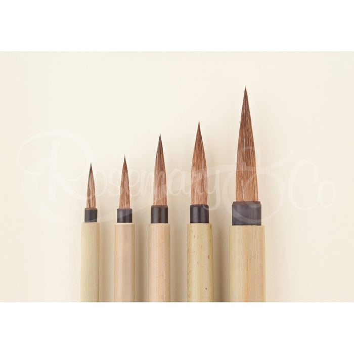 ROSEMARY & CO Watercolour Brush - Smooth Japanese Bamboo - Pointed Round - Size 6 (8.5 x 37mm)