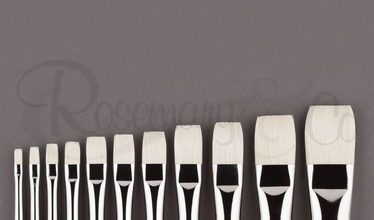 ROSEMARY & CO Series 2015 - Long Handle Brush - Bristle - Chungking Short Flat - Size 8 (15.6 x 21.6mm)