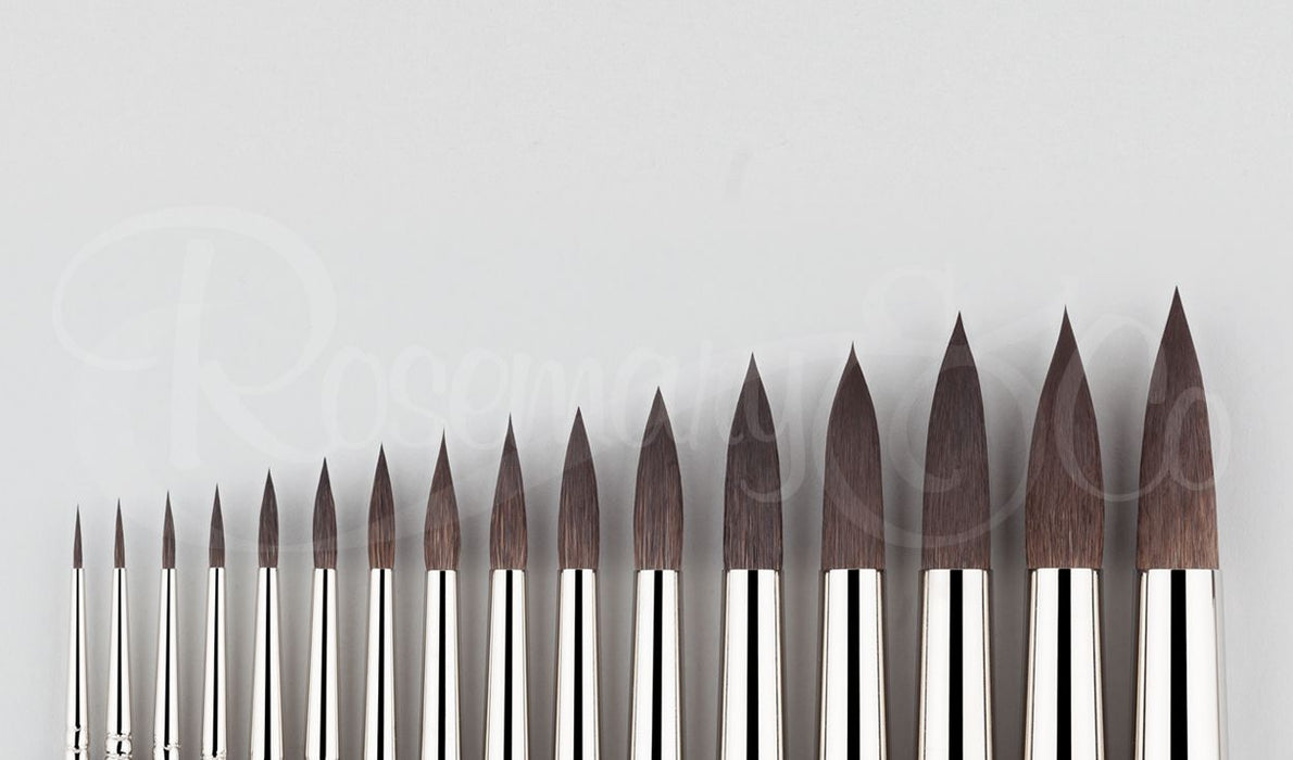 ROSEMARY & CO Series 42 - Pure Squirrel - Pointed Round - Size 10 (6.5 x 27mm) - Short Handle