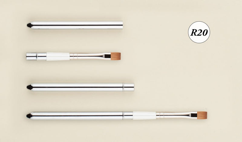 ROSEMARY & CO Reversible Pocket Brush - Red Dot (Synthetic Sable) - Short Flat 1/4" (8 x 11mm)