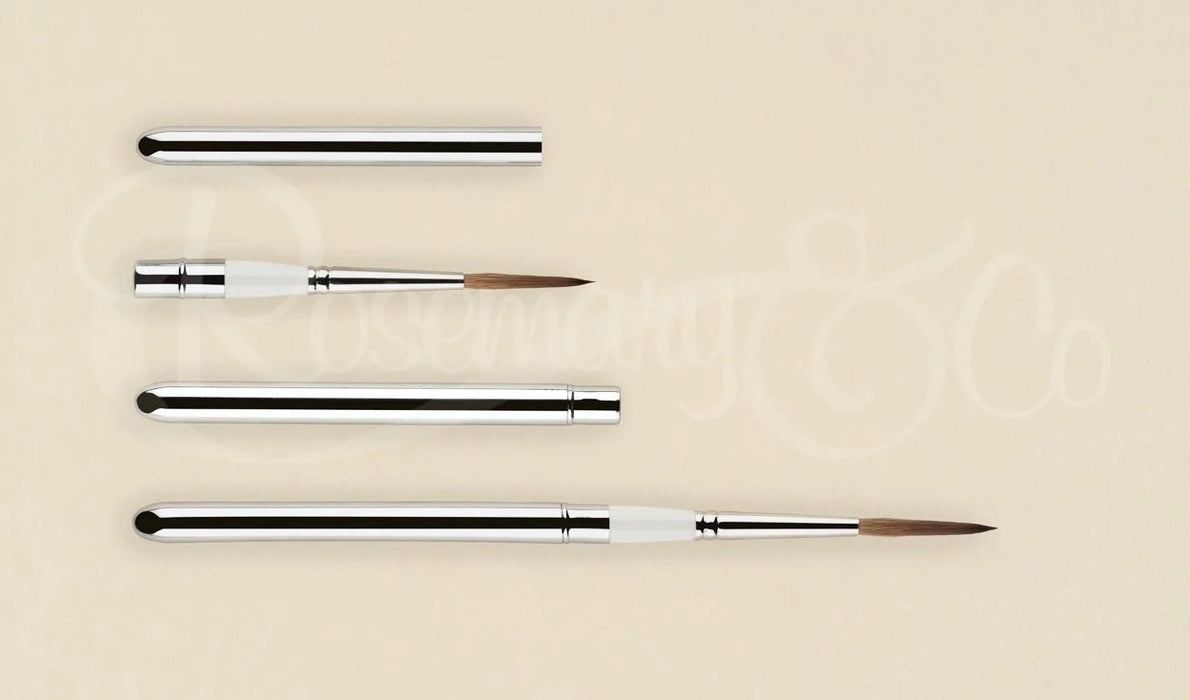 ROSEMARY & CO Reversible Pocket Brush - R5 - Red Dot (Synthetic Sable) - Rigger Size 6 (3.3 x 29.1mm)