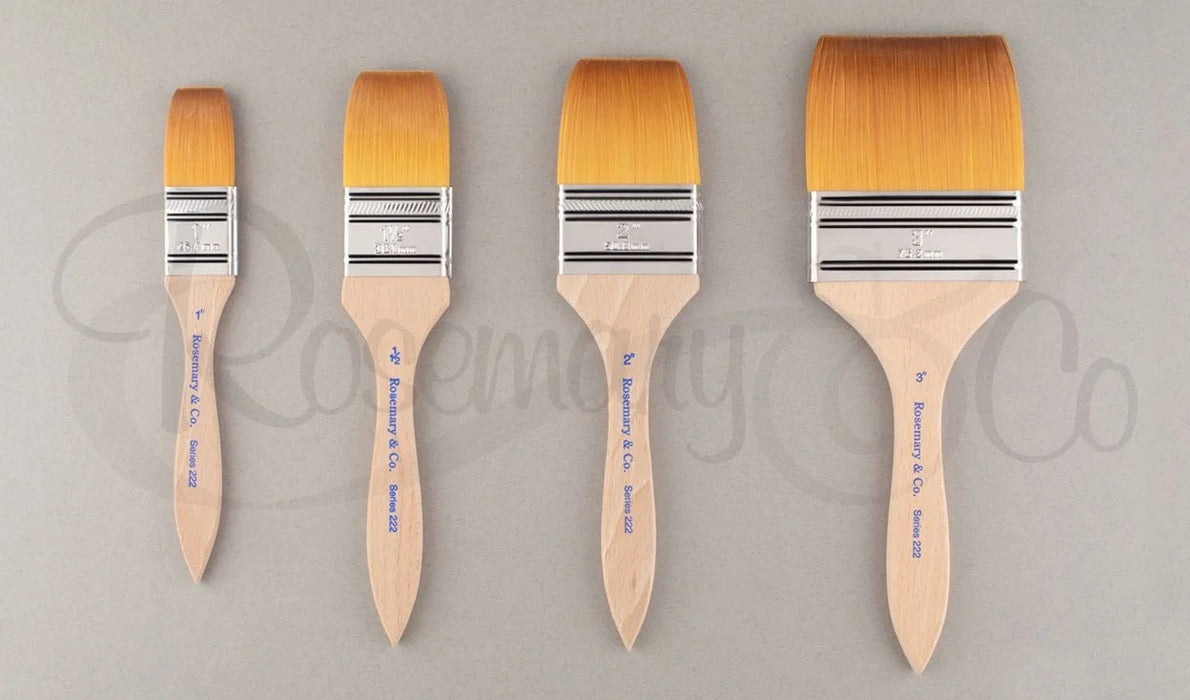 ROSEMARY & CO Brush - Series 222 (Golden Synthetic) - Flat One Stroke - 1 1/2"
