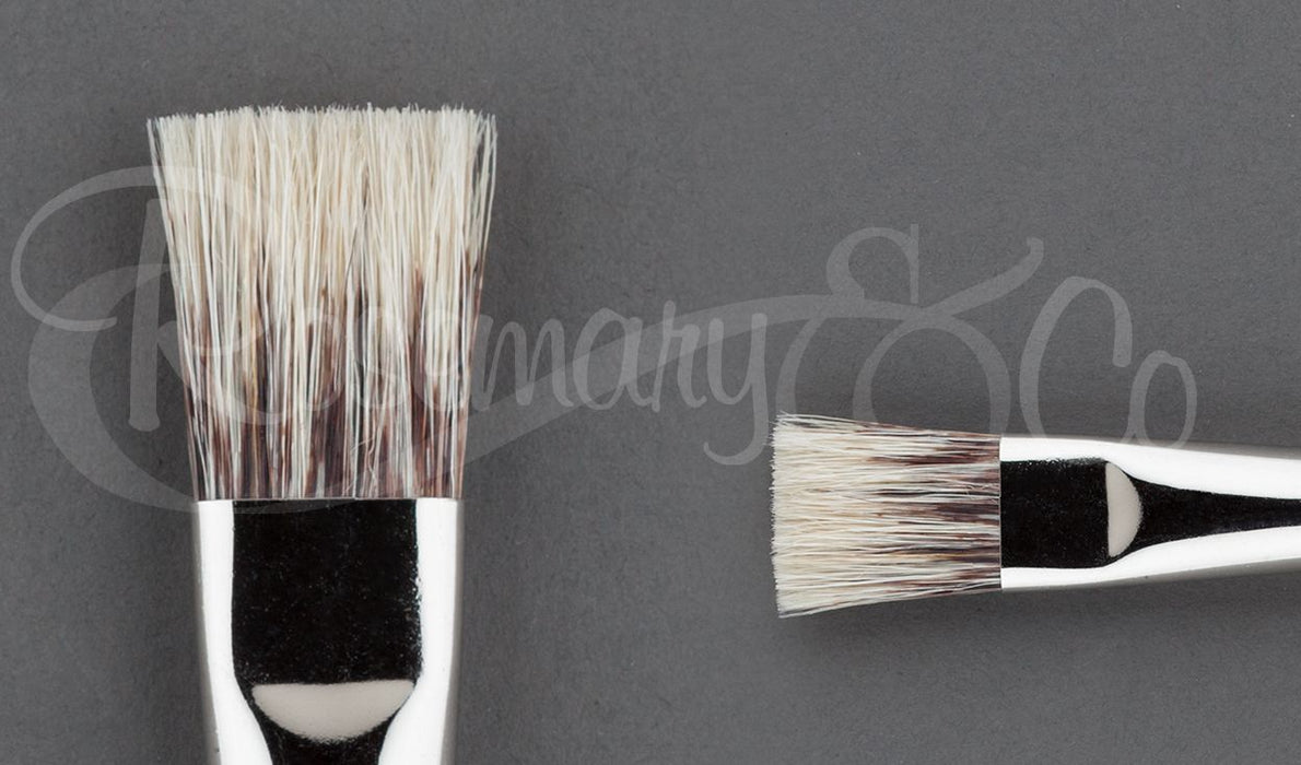 ROSEMARY & CO Series 333 - Badger Brush - Flat Stippler - Med (17 x 20mm) - Short Handle