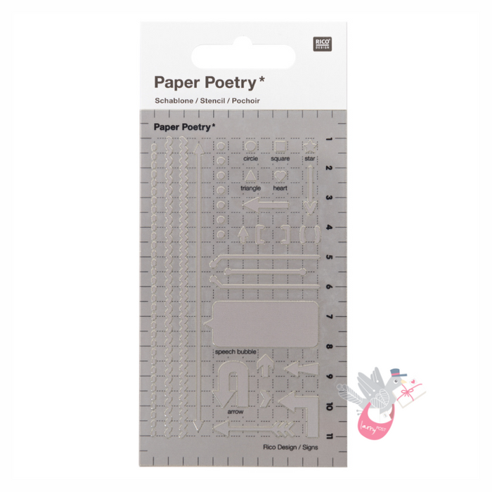 PAPER POETRY Journalling Stencil - Arrows (7 x 12cm)
