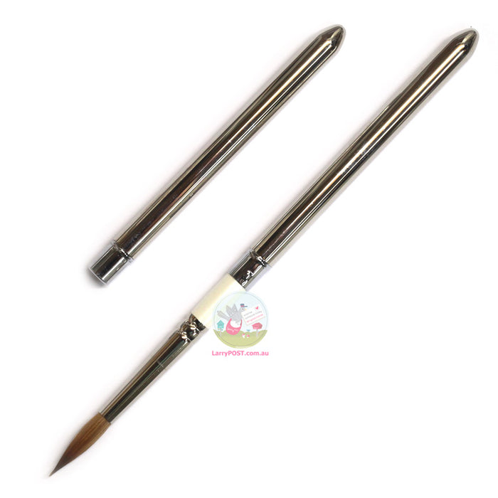 ROSEMARY & CO Reversible Pocket Brush - R2 - Pure Kolinsky Sable - Pointed Size 8 (includes free Pen Loop)