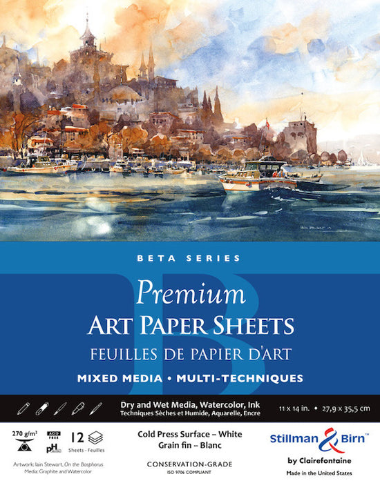 STILLMAN & BIRN Premium Art Sheets - Beta (270gsm) - 8 x 10" - 12 Sheets