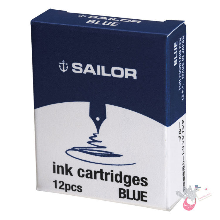 SAILOR Basic Ink Cartridges - Pack of 12 - Blue