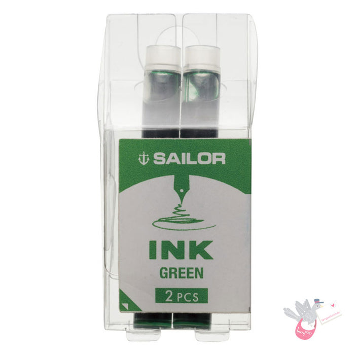 SAILOR Basic Ink Cartridges - Pack of 2 - Green
