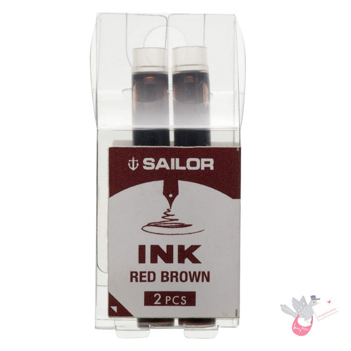 SAILOR Basic Ink Cartridges - Pack of 2 - Red Brown