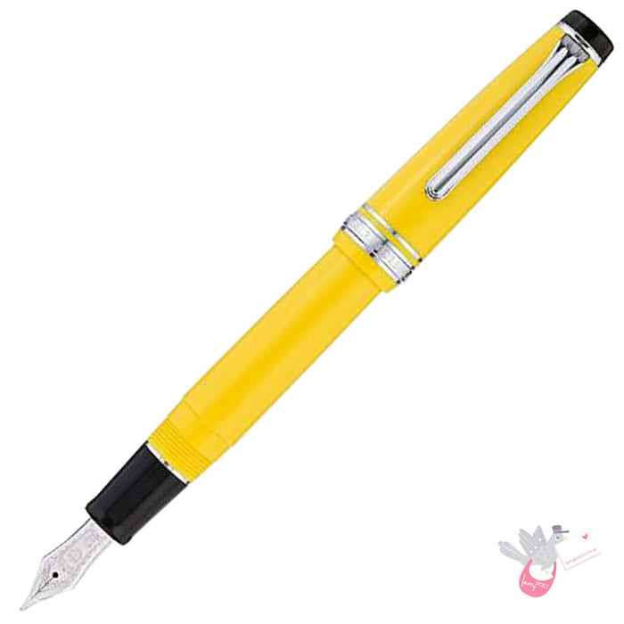 SAILOR Prof Gear (21k bigold rhodium plated nib & converter) - Yellow - Zoom Nib