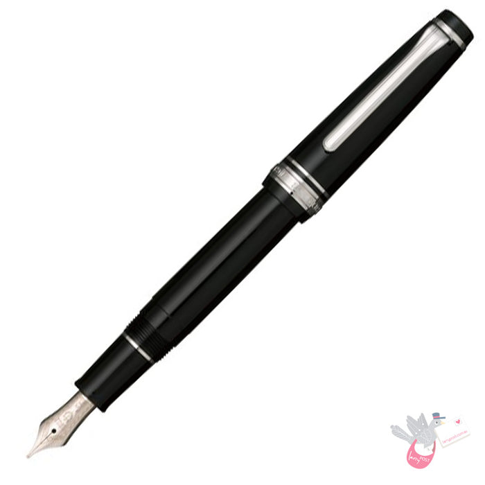 SAILOR Prof Gear Slim (14K gold nib & converter) - Black/Rhodium - Medium Nib