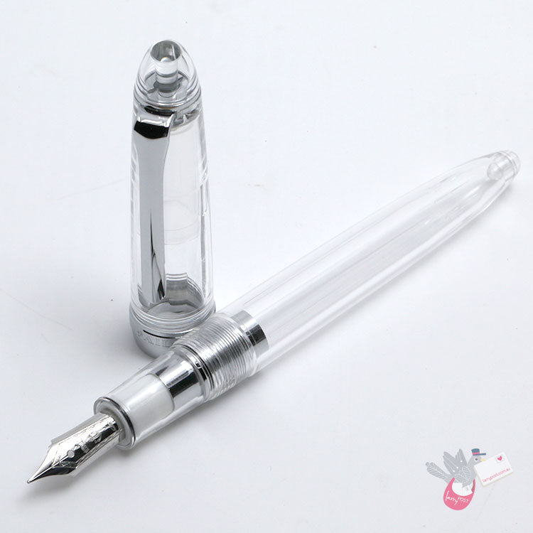 SAILOR SHIKIORI Fountain Pen Too Mei Kan - Demonstrator (Clear) - Chrome - Medium Fine Nib