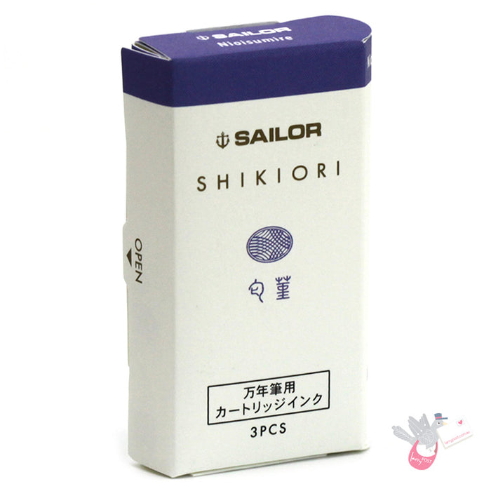 SAILOR SHIKIORI Fountain Pen Ink Cartridges - Pack of 3 - Nioisumire (Sweet Violet)