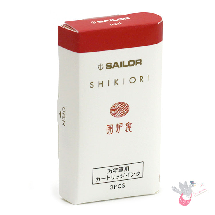 SAILOR SHIKIORI Fountain Pen Ink Cartridges - Pack of 3 - Irori (Fire Hearth)